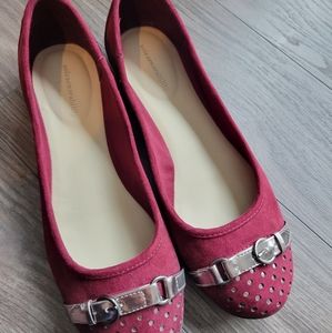 Burgundy Suade Ballet Flats